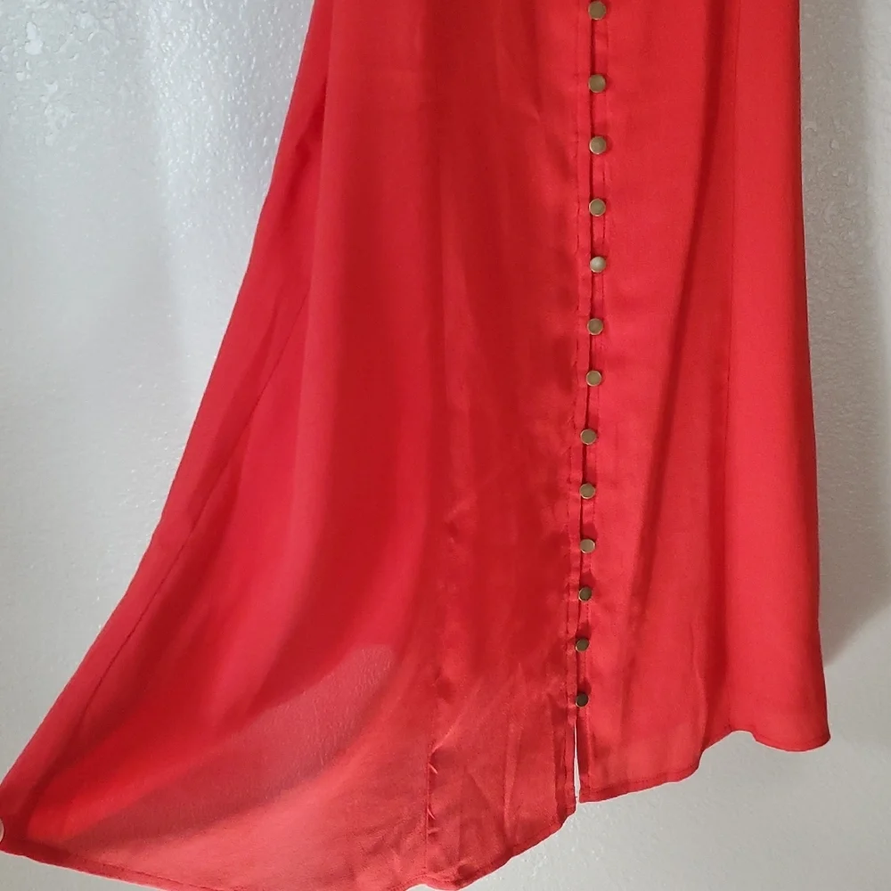 ❤️ Miss‎ Me Red Ruffle Button-Front Dress | Size Small - Picture 4 of 6